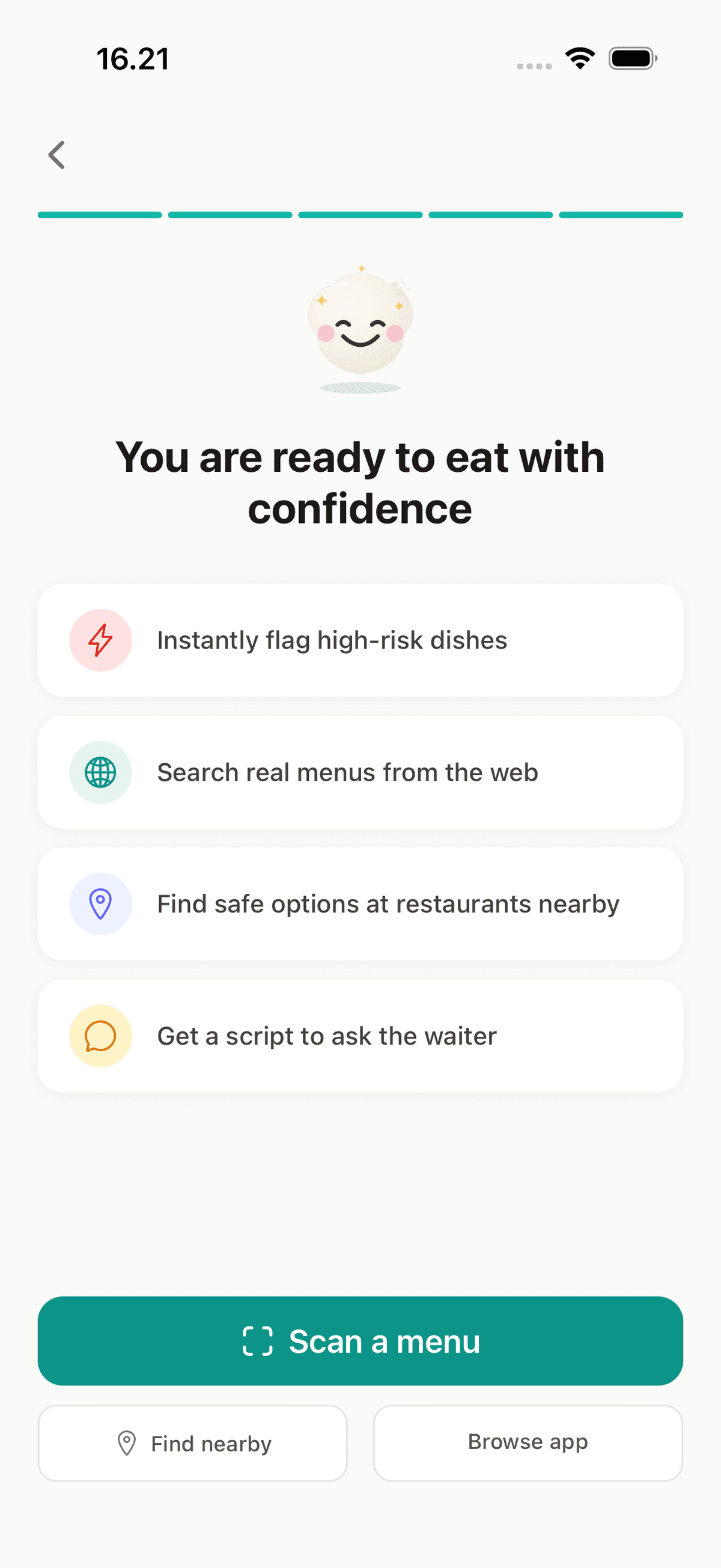 Feature overview — eat with confidence